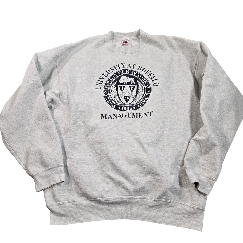 Vintage University At Buffalo Sweatshirt Mens‎ 3XL Gray Fruit Loom Made USA 90s